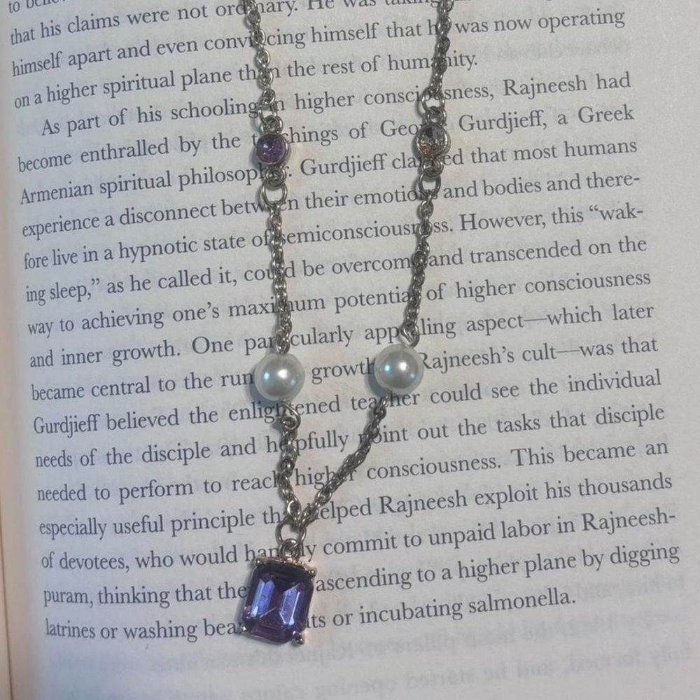 Elegant Silver and Purple Necklace